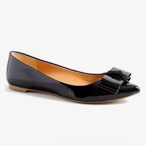 J. Crew Emery Patent Bow Black Flats